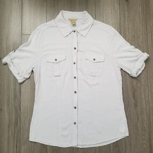 Forever 21 light grey button down blouse